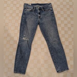 GAP Distressed True Skinny Ankle Mid Rise Blue Jeans
